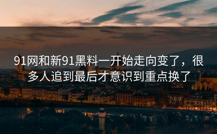 91网和新91黑料一开始走向变了，很多人追到最后才意识到重点换了
