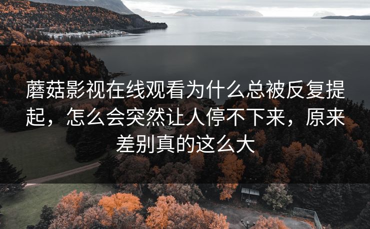 蘑菇影视在线观看为什么总被反复提起，怎么会突然让人停不下来，原来差别真的这么大