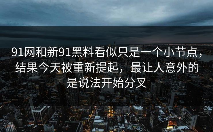 91网和新91黑料看似只是一个小节点,结果今天被重新提起,最让人意外的是说法开始分叉 91网和新91黑料看似只是一个小节点,结果今天被重新提起,最让人意外的是说法开始分叉